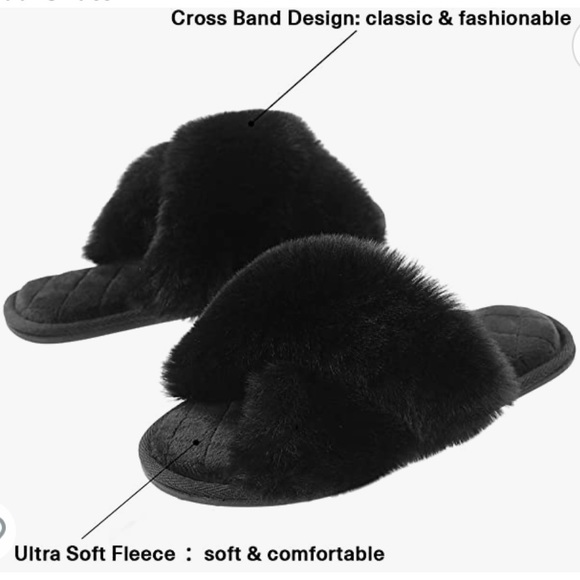 Faux fur open toe Slippers - Picture 2 of 6